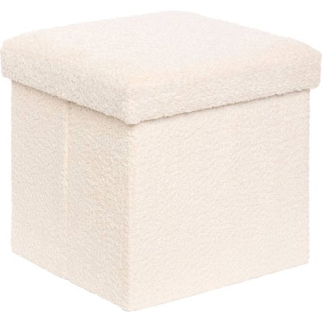 Pouf da petto pieghevole soana in bouclette avorio 38x38cm - Atmosphera créateur d'intérieur