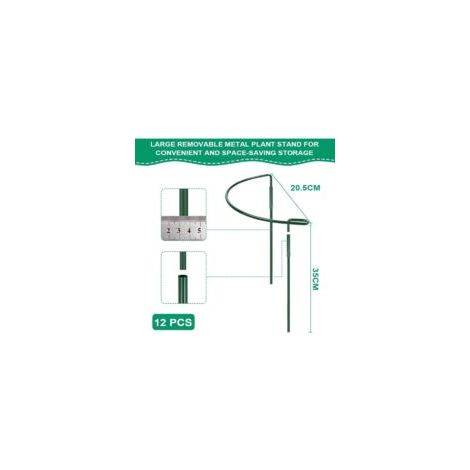 Pflanzenstützen, 6 Stück, 30–60 cm, grüne, halbrunde Metall-Gartenpflanzenstützen, Ringstützen für Pfingstrosen, Hortensien, Rosen, Fetthennen, Gemüse, Tomaten – Crezuo