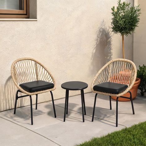 Ensemble bistro 2 fauteuils en résine tressée 70 x 63 x 73 cm (1/5)