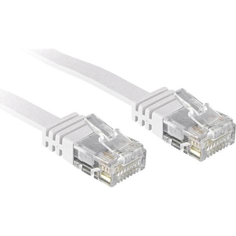Câbles réseau et DAC LINDY Cat.6 Ribbon Patch Cable Unshielded White 10m Without Shielding (1/4)