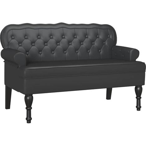 Banco Chesterfield Negro 119,5 x 64,5 x 75 cm Cuero sintético vidaXL
