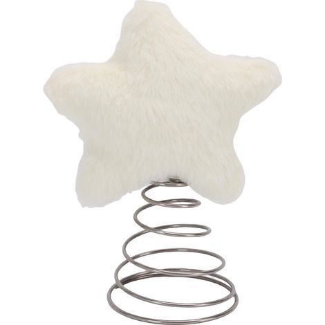 Cimier d'arbre de noël, Adorable étoile en peluche, pour fête, bureau, décoration de la maison, Beige