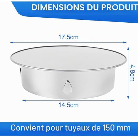 Chimney Cover, Stove Pipe Cap, Stainless Steel Chimney Hood, Chimney Rain Cap for Fireplace, Stove Pipe Cover ø150 mm (1/3)