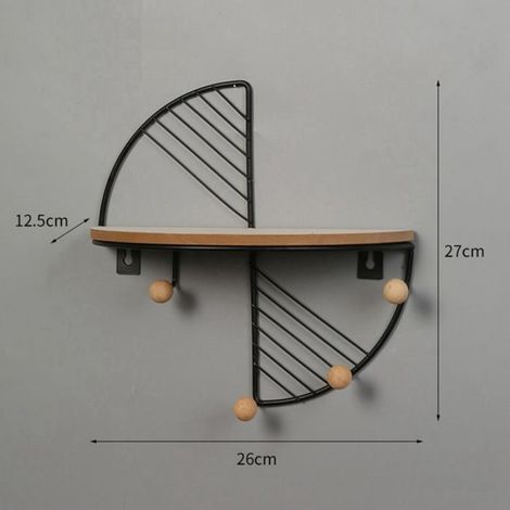 ÉTagèRes Flottantes en Forme D'ÉVentail, DéCoration Murale en MéTal, ÉTagèRe de Rangement Murale en Bois, DéCorations pour, Art (1/5)