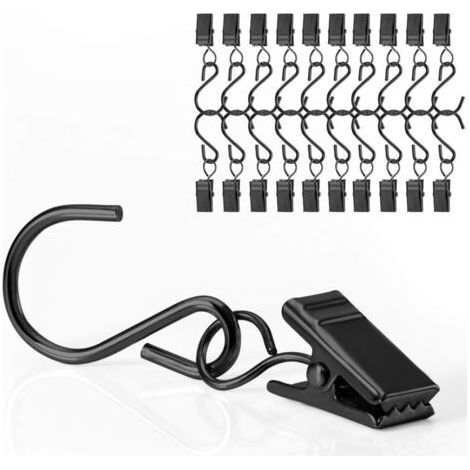 40 Pieces Curtain Rings with Stainless Steel Clips, Ideal for Garlands and Party Lights (1/4)