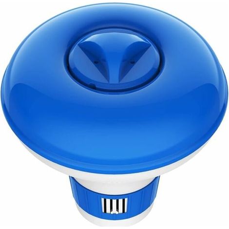 Distributeur Flottant de Chlore, Diffuseurs pour Piscine, Diamètre 12cm/5pouces Doseur Flottant Réglable, Accessoires de Piscine pour Spa Jacuzzi Intérieur Extérieur, Bleu + Blanc (1/5)