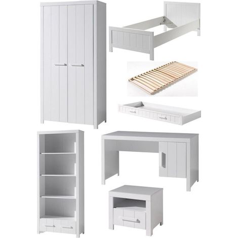 Chambre Complète Enfant 7P "Erik" Blanc (1/5)