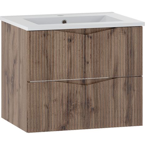 Meuble simple vasque encastrée 60cm Tao Bois