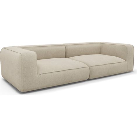 Canapé 3 places tissu tramé 3 places en tissu tramé beige SOFIA (1/5)