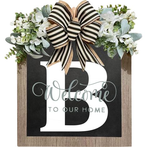 Wreath - Sign - Wood - Personalised - Indoor Outdoor Decoration - 1 Piece (1/3)