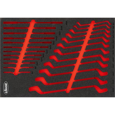 VIGOR Schraubenschlüssel-Einlage, leer, L, L x B x H: 563 mm x 393 mm x 35 mm, Art.Nr. V6808N-L (1/2)
