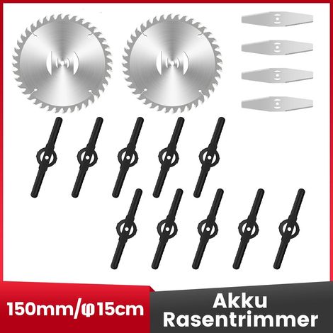 16-tlg Akku Rasentrimmer Messer Ersatzmesser Trimmer Klingen Kunststoff Metall Messer (1/5)