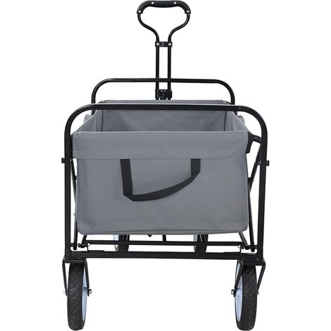 vidaXL Folding Hand Trolley Manual Grey 94 x 53 x 99 cm Oxford Cloth (1/4)