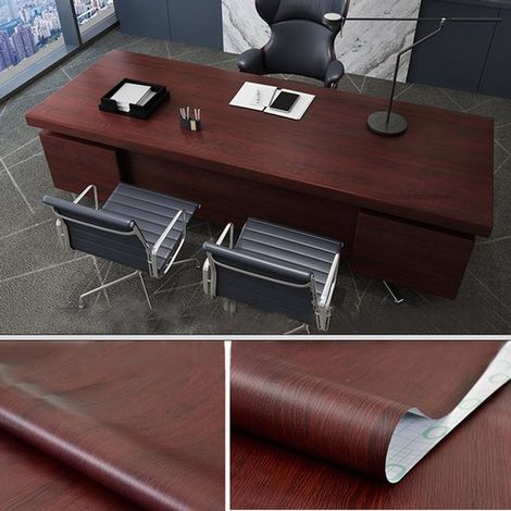 Cinta papel autoadhesiva aspecto madera muebles, rollo PVC, adhesivo decorativo cocina, adhesivos decorativos revestimiento pintado, 40 cm x 2 m (1/5)