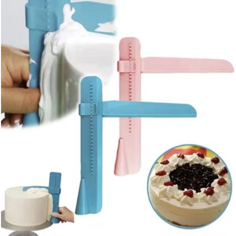 Racloir à gâteau - Lot de 2 - 20 x 23 cm - Lisseur ajustable - Racloir à fondant (1/5)