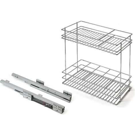 Botellero extraíble cromo para mueble de cocina 70x15 cm  Organizador especiero deslizante universal, fácil instalación