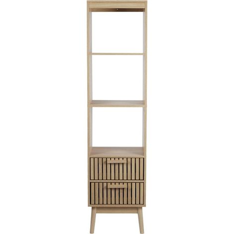 Columna con 2 cajones con frentes acanalados y 3 nichos H160 cm - KLAUS (1/5)