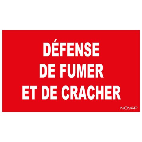 Panneau Défense de fumer et cracher - Rigide 330x200mm - 4160283