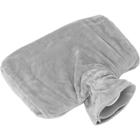 Sac d'eau chaude extra grande capacité avec housse en peluche amovible - Couleur gris (1/5)