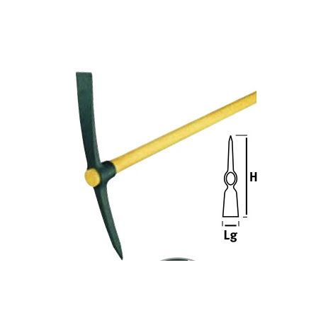 Leborgne – Pioche de jardin et terrassier – Manche en bois certifié PEFC 100% – Forgée pour sols durs – Panne étroite et pic affûté (1/8)