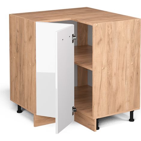 Mobile ad angolo cucina R-Line, Bianco lucido, 75.6 cm senza piano di lavoro, Vicco (1/4)