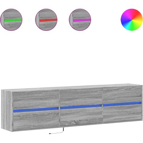 Maison Exclusive - TV-Wandschrank mit LED Grau Sonoma 180x31x45 c