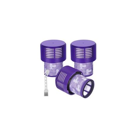 Ensemble de 3 filtres de rechange pour Dyson V10 Cyclone - V10 Absolute - V10 Animal - V10 Total Clean et V10 Motorhead - remplace la pièce numéro 969082-01 - comprend 1 brosse de nettoyage. (1/5)