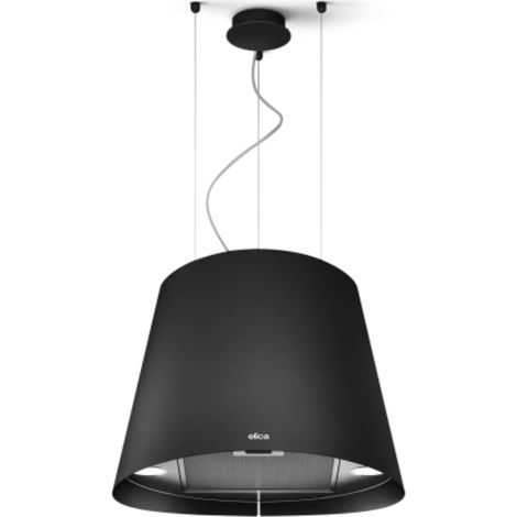 Elica – Hotte décorative suspendue inox noir 50 cm – Aspiration recyclage – Classe A – Débit d'air max 620 m3/h – Niveau sonore max 67 dB