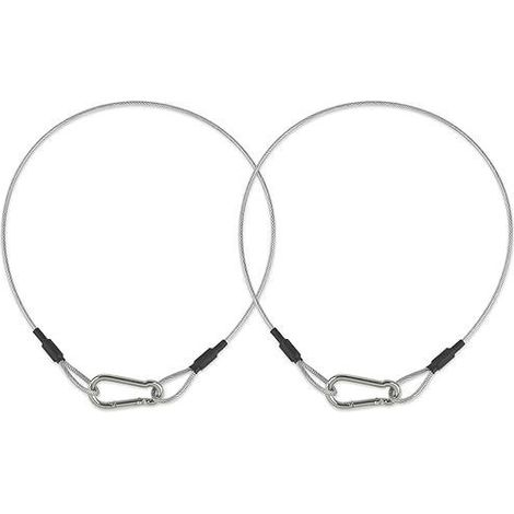 Lot de 4 câbles antivol en acier 60cm avec mousqueton, élingues de sécurité robustes polyvalentes pour vélo, éclairage, bagages et équipements (1/5)