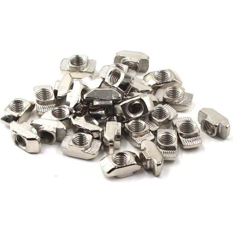 T-Nut-Hammerkopfmutter, vernickeltes Befestigungselement aus Kohlenstoffstahl für Aluminiumprofile (EU30 M415.58) - Crezuo
