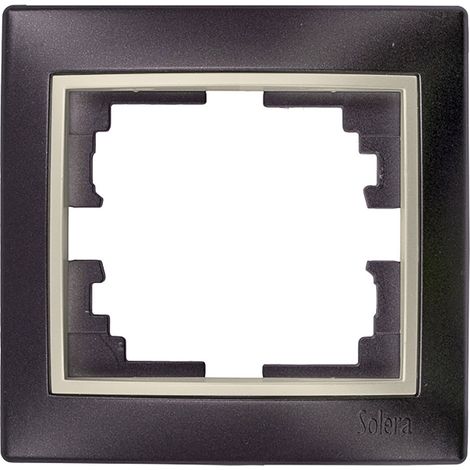 Marco para 1 Elemento Marco Negro y Aro Perla 83x81x10mm Serie Europa Solera ERP71NU (1/2)
