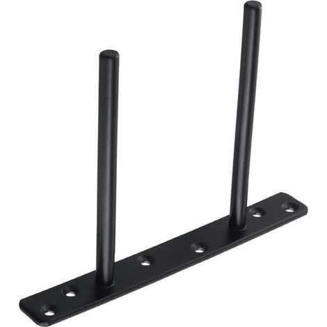 Lot de 2 Support pour Étagère Flottante Invisible Support en Métal pour Tablette Flottante en Bois Dissimulé à Fixation Murale, Finition Noire Mate (1/4)