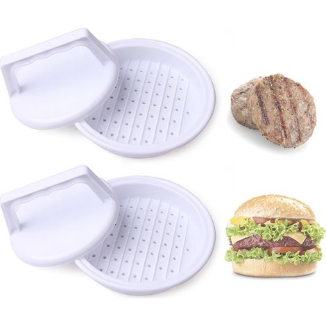 1 Presse à hamburger, Moule à viande en plastique, Design détachable, Pour barbecue et pique-nique (1/5)