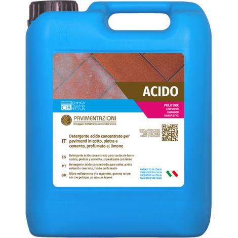 Detergente acido concentrato profumato per pavimenti da 10 lt acido (1/5)