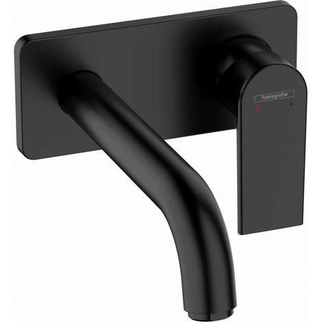 Hansgrohe Vernis Shape UP-Waschtischmischer Wandmontage, 2 Ausläufe, Auslauf 207 mm, Mattschwarz (71578670)