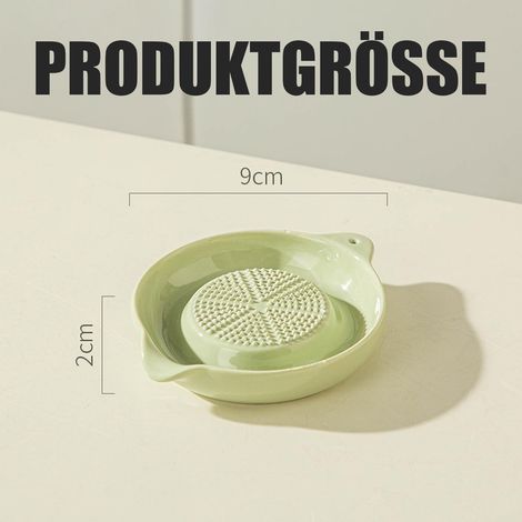 Râpe ronde en céramique verte, râpe à gingembre en céramique, avec brosse (1/5)