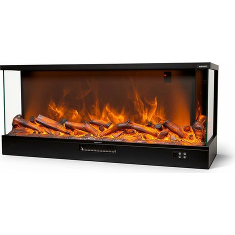 Sined Caminetto Adige Caminetto Elettrico Da Incasso e Appoggio Da 180 Cm Con Potenza 1500w Nero Camino Da Interno Effetto Fiamma 6 Intensita Telecomando Struttura a Pannelli Laminati a Freddo
