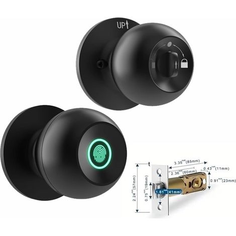 Serrure de Porte Intelligente biométrique à Empreintes digitales, Serrure électronique, sécurité sans clé, Porte d'entrée, Maison, Appartement(Zwart) (1/5)