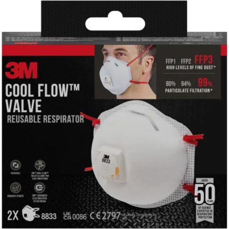 3m mascarilla particulas valvula ffp3 reutiliz 8833c2 7100329374