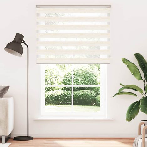 Maison Exclusive - Estor cebra beige mármol tejido ancho 135,9 cm