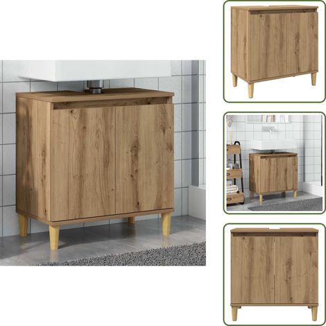 vidaXL Armoire d'évier chêne artisanal 58x33x60 cm bois d'ingénierie