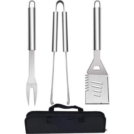 3-piece barbecue utensil set, stainless steel barbecue utensils, kitchen utensil set, barbecue accessories (1/5)