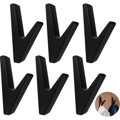 Ganci appendiabiti, confezione da 6 ganci per pannelli acustici, ganci appendiabiti, nero opaco, ganci appendiabiti, utilizzati in soggiorno, camera da letto, ecc.