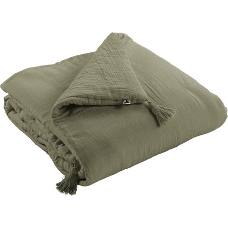 Boutis de lit gaze de coton romarin