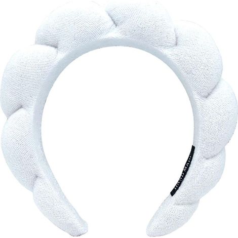 Bandeau de spa pour se laver le visage, bandeau en serviette éponge, bandeau de yoga, bandeau éponge blanc (1/5)