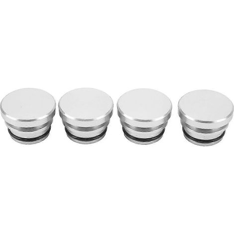 Lot de 4 capuchons de protection anti-poussière en alliage d'aluminium pour prises allume-cigare 12 V, compatibles avec les véhicules équipés d'une prise accessoire 12 V. Couleur argent. WHBYV (1/4)