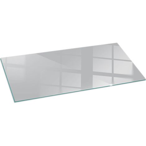 Funkenschutzplatte für Kamin Dekorative Glas Glasbodenplatte Glasboden Hartglas Farbe Hellgrau 125x50 cm
