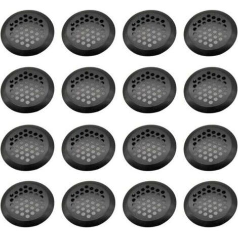 Lot de 16 grilles de ventilation rondes en acier inoxydable pour armoires de cuisine, meubles, armoires à chaussures (1/4)