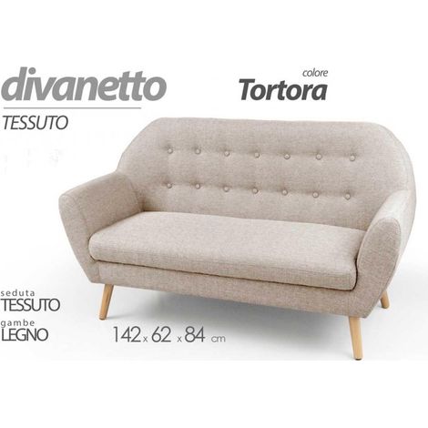 Divano design stile moderno fashion tortora cm 142 x 64 x 84 h