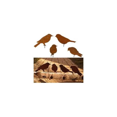 Oiseaux Rouillés avec Vis Oiseaux Jardin Silhouette Décoration Déco Métal Rouillé Jardin Yard Art Metal Birds Ornements de Oiseaux Patio Yard Paysage 4PCS